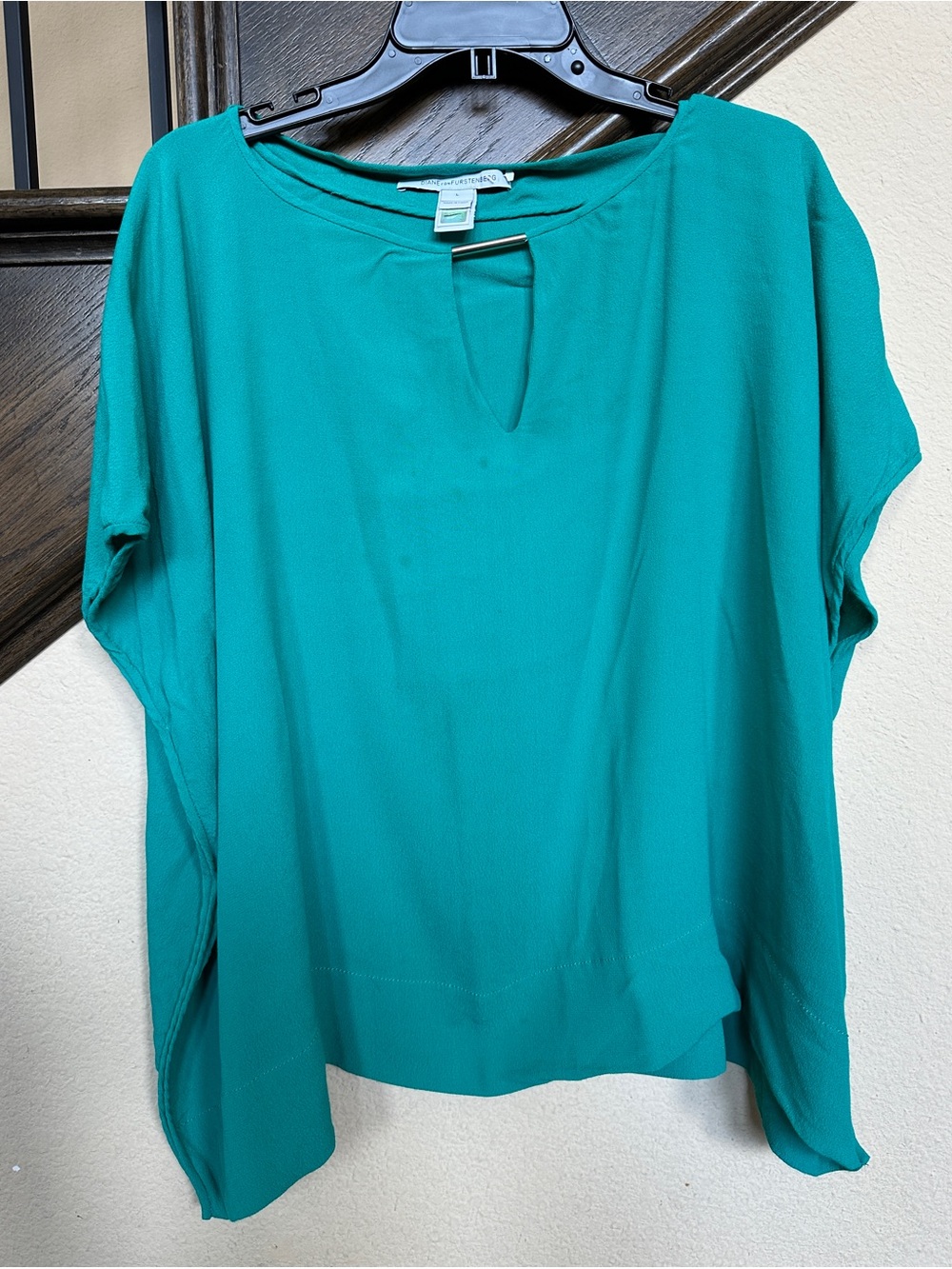 Diane von Furstenberg Green Teal Blouse Top Women’s Large L See Photos Women’s
